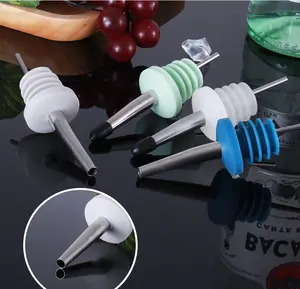 Sẵn Sàng Để Tàu Hiện Đại Kim Loại Thép Không Gỉ Rượu Lỏng Dầu Ô Liu Nút Chai Côn Spout Chai Silicone Rượu Vang Pourers