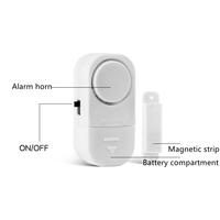 Système d'alarme de sécurité sans fil pour fenêtres et portes, 90 dB, capteur magnétique