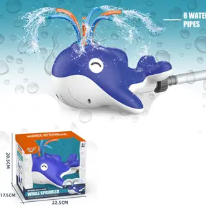 2024户外夏季卡通章鱼鲸鱼自动洒水器浇水草草坪后院玩耍喷水玩具