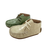 Mocassins d'intérieur en cuir pour bébé, Logo personnalisé, bottes pour fille et enfant en bas âge 2 ans, chaussures de marche décontractées pour bébé garçon unisexe