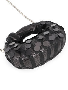 Bell 2025 New Fashion Vintage <b>Sequin</b> Gold Square Evening <b>Bag</b> Chain Magnetic Closure Sparkling Party Clutch Crossbody Boutique - Product Image 6