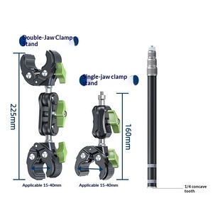 Kit de Soporte para Cámara de Acción para Motocicleta/<span class=keywords><strong>Bicicleta</strong></span>, Poste Telescópico con 3 Abrazaderas Tipo Cangrejo para Insta360 <span class=keywords><strong>GoPro</strong></span> DJI, para Vlogs de Ciclismo - Product Image 4