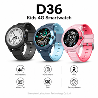 Reloj Inteligente para Niños con Pantalla IPS Resistente al Agua IP67, Pantalla Redonda, GPS+WiFi+LBS, Botón SOS, Doble SIM, 670mAh, D36, Android, IOS