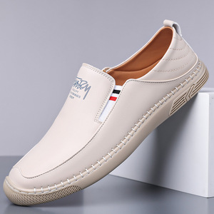 รองเท้าโลฟเฟอร์ลำลองหนังแท้บุรุษ พื้นนุ่ม สวมใส่ง่าย ส้นแบน ดีไซน์ลายเย็บด้าย ผลิตที่เมืองเหวินโจว - Product Image 1