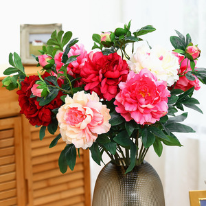 Fleurs de pivoine artificielles à 2 têtes en soie, haute simulation, accessoires de décoration pour mariage et maison - Product Image 3