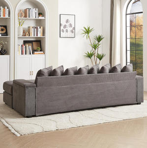Luxe Oversized L-Shape <b>Convertible</b> <b>Sofa</b> Set Chaise Comfy Corduroy Sectional Couches 8 Pillows Two Armrest Storage Hotel - Product Image 5