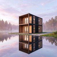 Maison modulaire en bois à deux étages, conteneur préfabriqué de 20 pieds ou 40 pieds, mini-villa mobile préfabriquée pour hôtel, complexe hôtelier ou bureau