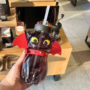 Kreativer Halloween-Cartoon Fliegende Schwarze Katze Hochborosilikatglas Trinkbecher, Festtagsgeschenk Trinkbecher - Product Image 4