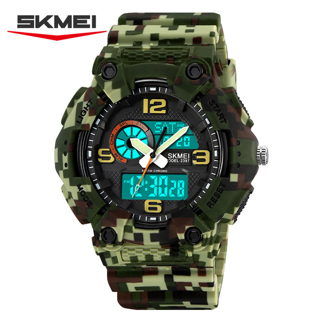 SKMEI 2397 Army Green Fashion EL Backlight Hot Selling Sport Outdoor Digital Watch