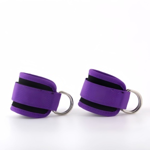 Tùy Chỉnh Màu Hồng Nylon Cáp Mắt Cá Chân Dây Đeo Có Thể Điều Chỉnh Thể Thao Biểu Tượng Tập Thể Dục Máy Cụ Thể Neoprene Dây Đeo Tập Thể Dục Ban Nhạc - Product Image 3