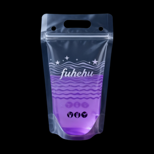 Effacer Transparent Biodégradable Gravure Imprimé Vampire Sang Boisson Jus De Fruits Lait Boisson Sacs Pailles Logo Ziplock Stand - Product Image 3