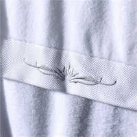 Ensemble de serviettes de bain de luxe en microfibre bio nature brodée en coton absorbant