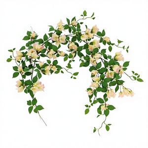 Plante artificielle réaliste de bougainvillier, guirlande de fleurs artificielles enroulées, style pastoral, pour la décoration paysagère des hôtels et devantures de magasins, plante verte - Product Image 6