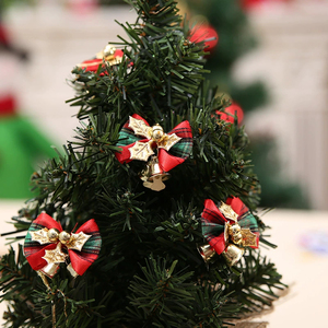 Lazos Navideños al por Mayor de Fábrica 2026 con Campanas, Decoraciones de Árbol de Navidad a Cuadros Dorados, <span class=keywords><strong>Accesorios</strong></span> de Decoración para Guirnaldas - Product Image 5