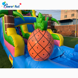 Tobogán de agua inflable de gran piña de nuevo diseño con piscina para niños, Tobogán al aire libre - Product Image 6