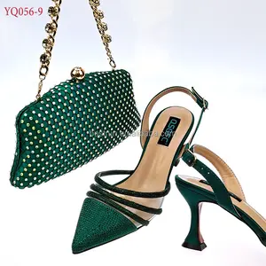 YQ056优质鞋女鞋跟优雅水晶鞋女鞋鞋跟非洲鞋包配套套装