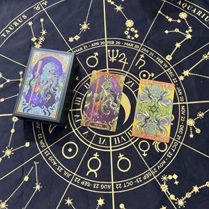 Weißgold Plastik-Goldfolie Tarotkarten Cthulhu Antike Götter Laser-Geprägte Anpassbare Tarot-Spielkarten Tischspiel Cthulhu-Thema - Product Image 6