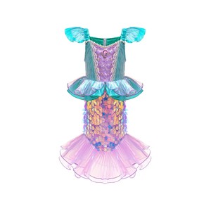 Vestido de Princesa Sirena para Niñas BX, Falda Larga con Cola de Pez, Vestido de Princesa con Lentejuelas para Disfraces de TV y Películas - Product Image 3
