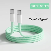 Kabel Data Pengisian Cepat USB-C PD 60W/100W Berjaring, Konduktor Tembaga Murni, Selubung Nilon, Transfer 480Mbps, iPhone 15 Android FCC/CE