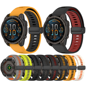 <span class=keywords><strong>Bracelet</strong></span> de montre Quickfit en silicone bicolore de remplacement 20/22/26 mm pour Garmin Enduro 2 <span class=keywords><strong>3</strong></span> <span class=keywords><strong>Fenix</strong></span> E/8 Instinct - Product Image 2