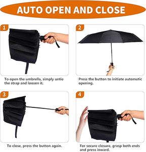 <span class=keywords><strong>Parapluie</strong></span> de voyage compact double 10 côtes de 46 pouces pour la pluie-<span class=keywords><strong>Parapluie</strong></span> portable résistant au vent-<span class=keywords><strong>Petit</strong></span> <span class=keywords><strong>parapluie</strong></span> pliant automatique - Product Image 5