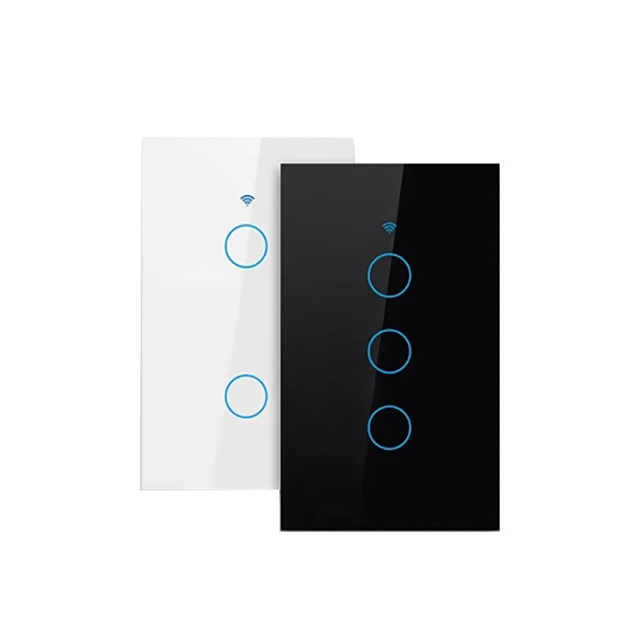 American Tuya WiFi Smart Wall Switch RF433 1/2/3/4 Set Smart Touch LED Light Switch Smart Home Alexa Google Home