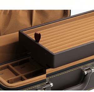 WEIMEI Green Leather Stackable <b>Jewelry</b> <b>Tray</b> with Lid for Ring Organizer - Product Image 5