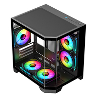 Aquarium Style Gamer ATX Mid-Tower Computer Gaming PC Case with 3sides Tempered Glass