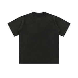 Camiseta vintage de retazos de manga corta de algodón lavado de 260g para estilo puro de verano - Product Image 1