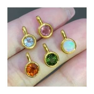 Xinfly Cute Jewelry 18K Real Gold and Natural Fanta Stone <b>Opal</b> Green Tourmaline <b>Pendant</b> for Ladies Women - Product Image 1