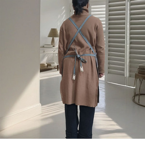 Di alta qualità in tela riutilizzabile bavaglino resistente alle macchie da cucina <span class=keywords><strong>per</strong></span> Nail Art latte tè parrucchiere Logo ricamato - Product Image 5