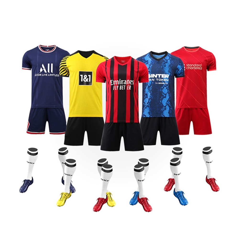 Абсорбирующая дышащая одежда для взрослых и детей, футбольный костюм, костюм с коротким рукавом, Футбольная форма, Джерси, комплекты, Футбольная Одежда