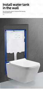 <span class=keywords><strong>WC</strong></span> suspendu en céramique sans bride de type P, prix usine, vente chaude, articles sanitaires pour salle de bain - Product Image 6