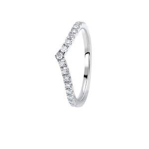 V Shape Diamond Ring S925 Silver White Women's Minimalist Everyday Wear Jewelry - Product Image 5