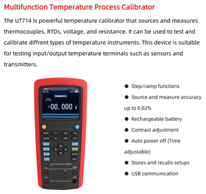 เครื่องสอบเทียบกระบวนการลูปมัลติฟังก์ชั่น UT714 UNI-T แรงดันไฟฟ้ากระแสตรงและเอาต์พุตกระแส/เครื่องสอบเทียบแบบวง - Product Image 5
