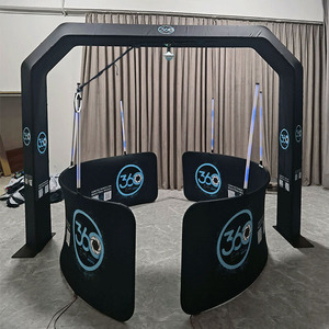 เซลฟี่แบบพกพา360องศาแพลตฟอร์มสปินเนอร์ธุรกิจโฟโต้บูธ360เหนือศรีษะตู้เป่าลมไฟ LED พร้อมช่องเติม - Product Image 1