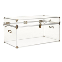 Coffre en acrylique transparent meubles modernes Lucite casier coffre étuis à bagages coffre de rangement en acrylique mallette de rangement Camp d'été Bo