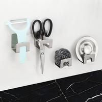 Crochet multifonctionnel en acier inoxydable pour la maison, crochet de cuisine pour ranger les torchons et les éponges sans percer de trous