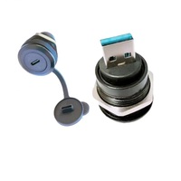 Conector Circular Tipo C para Montaje en Panel, Módulo Adaptador USB-C Hembra a USB 3.0 A Macho, Aleación de Zinc, Sin Soldadura