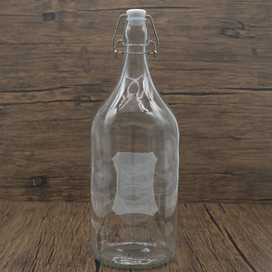 Botellas de cerveza de vidrio con tapa abatible antigua transparente de 2L, bebidas carbonatadas y fermentación de jugo, botellas de vidrio de 2000ml - Product Image 3