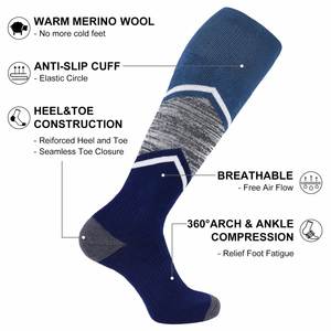 Skiing Snowboarding Full Cushioned <b>Winter</b> Wool Warm Ski <b>Socks</b> for Men & Women - Product Image 3