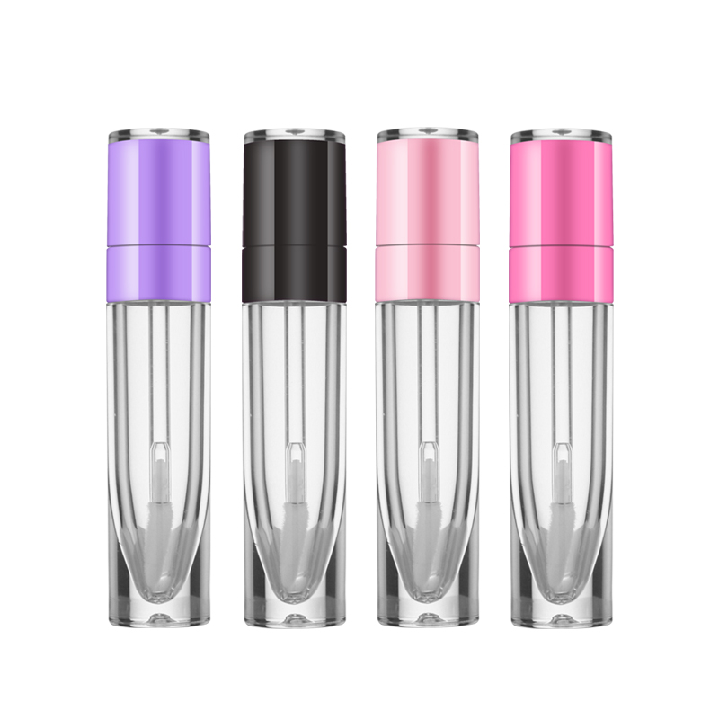 Прозрачный симпатичный Пурпурный блеск для губ с логотипом на заказ пустые тюбики для блеска для губ Бесплатная Личная этикетка пользовательский прозрачный блеск для губ розовый