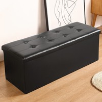 Moderne élégant imperméable PVC cuir pliant long tabouret de rangement pour salon chambre usine vente en gros