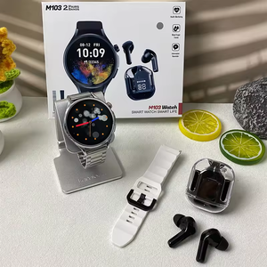M103 Thời Trang Vòng Relojes Thông Minh Đồng Hồ 2 Trong En 1 Với Tai Nghe Wearable Thiết Bị Loạt <span class=keywords><strong>9</strong></span> Siêu 2024 Smartwatch Cho Người Đàn Ông Phụ Nữ - Product Image 1