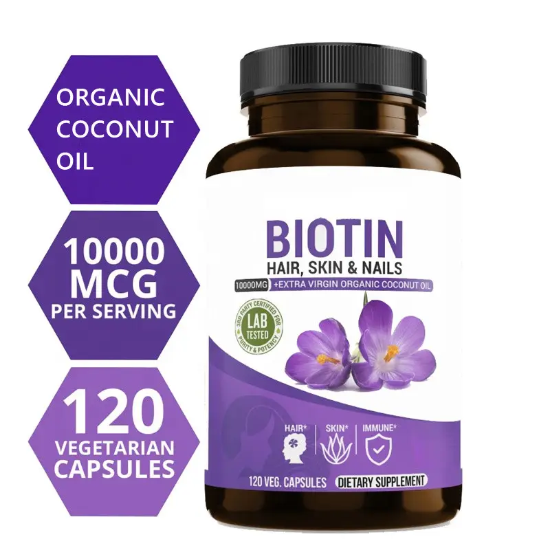 Capsule di collagene alla cheratina di biotina Marine per vitamine per la crescita dei capelli con Multi peptide di collagene per capsule per la perdita dei capelli