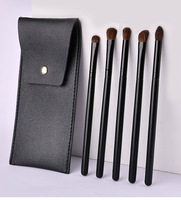 Ensemble de pinceaux pour fard à paupières en crin de cheval Pinceaux de maquillage pour les yeux en poils d'animaux Ensemble de pinceaux pour ombre à nez Offre Spéciale 5 pièces Sac de fond de teint Opp