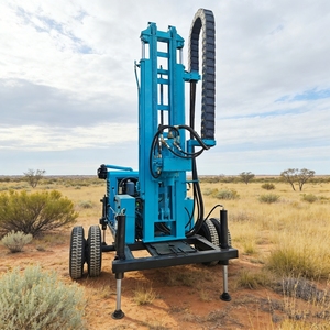 Boorinstallatie op rupsbanden of wielen, 300m boordiepte, hydraulische boorinstallatie voor waterputten met modderpomp, te koop - Product Image 2