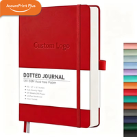 Carnet A5 à points, papier 120 g/m² sans acide, couverture rigide en cuir PU, avec porte-stylo, logo personnalisé pour fournitures de bureau professionnelles
