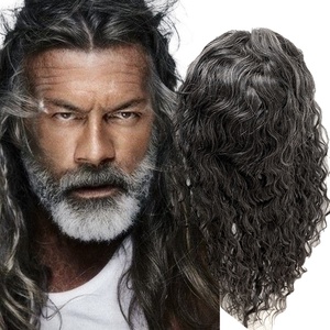 <span class=keywords><strong>Parrucchino</strong></span> in Pizzo con Base in PU, Lunghezza Personalizzabile, Colore Grigio 1B20, Sistema di Sostituzione Capelli 100% Umani per Uomo - Product Image 1