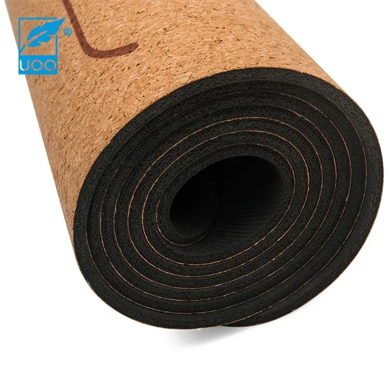 UOO Custom Design ECO Friendly materiale impermeabile antiscivolo Plus tappetino Fitness tappetino Yoga in sughero